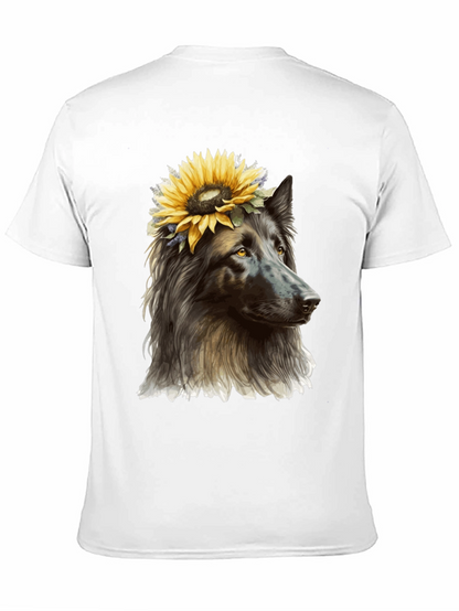 Dog with Sunflower Crown Graphic Tee