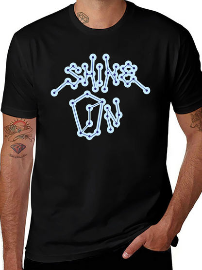 Shine On Graphic Tee - Constellation Design Black