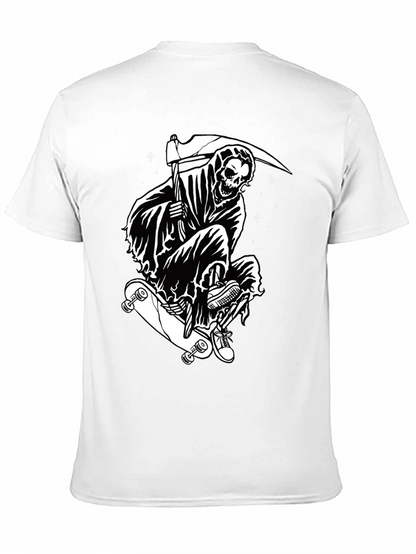 Skateboarding Grim Reaper Graphic Tee - Black
