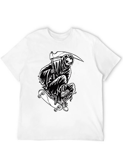 Skateboarding Grim Reaper Graphic Tee - Black