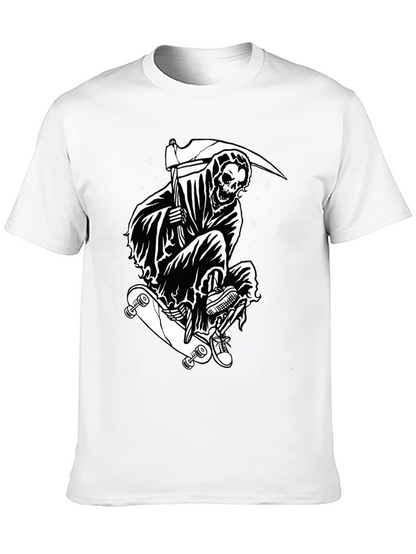 Skateboarding Grim Reaper Graphic Tee - Black