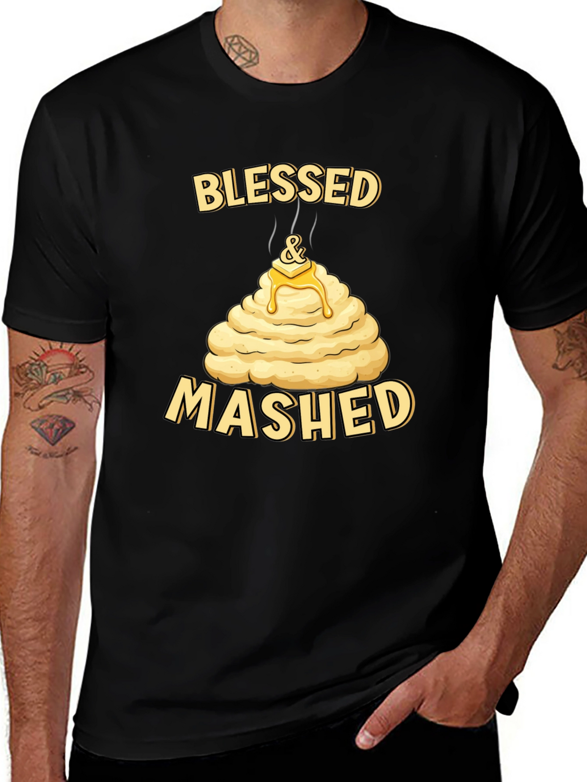Blessed and Mashed T-Shirt Funny Thanksgiving Tee