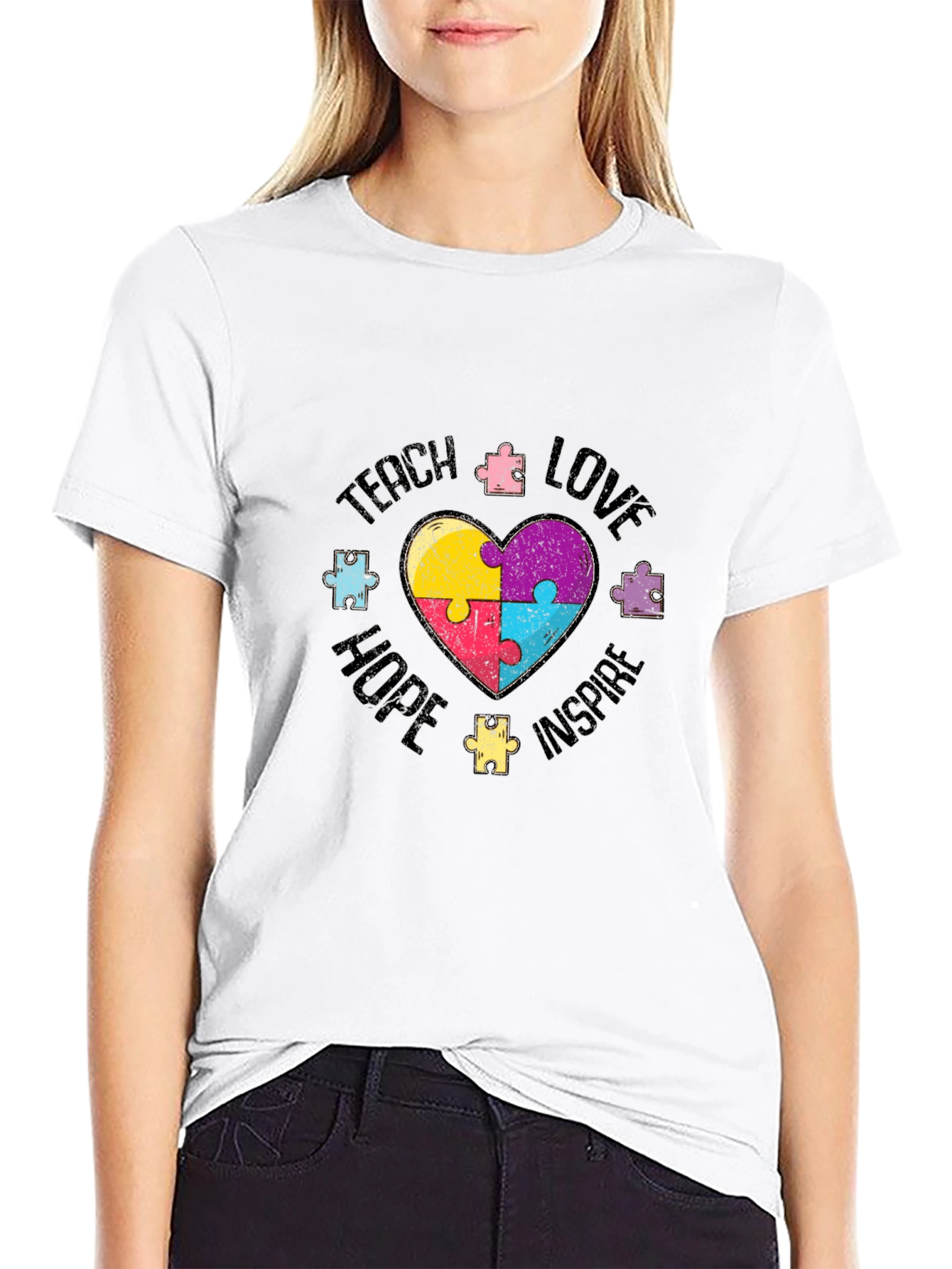 Teach Love Hope Autism Awareness T-Shirt