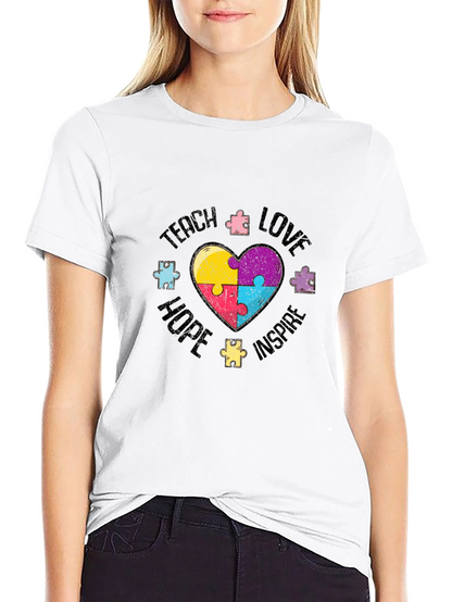 Teach Love Hope Autism Awareness T-Shirt