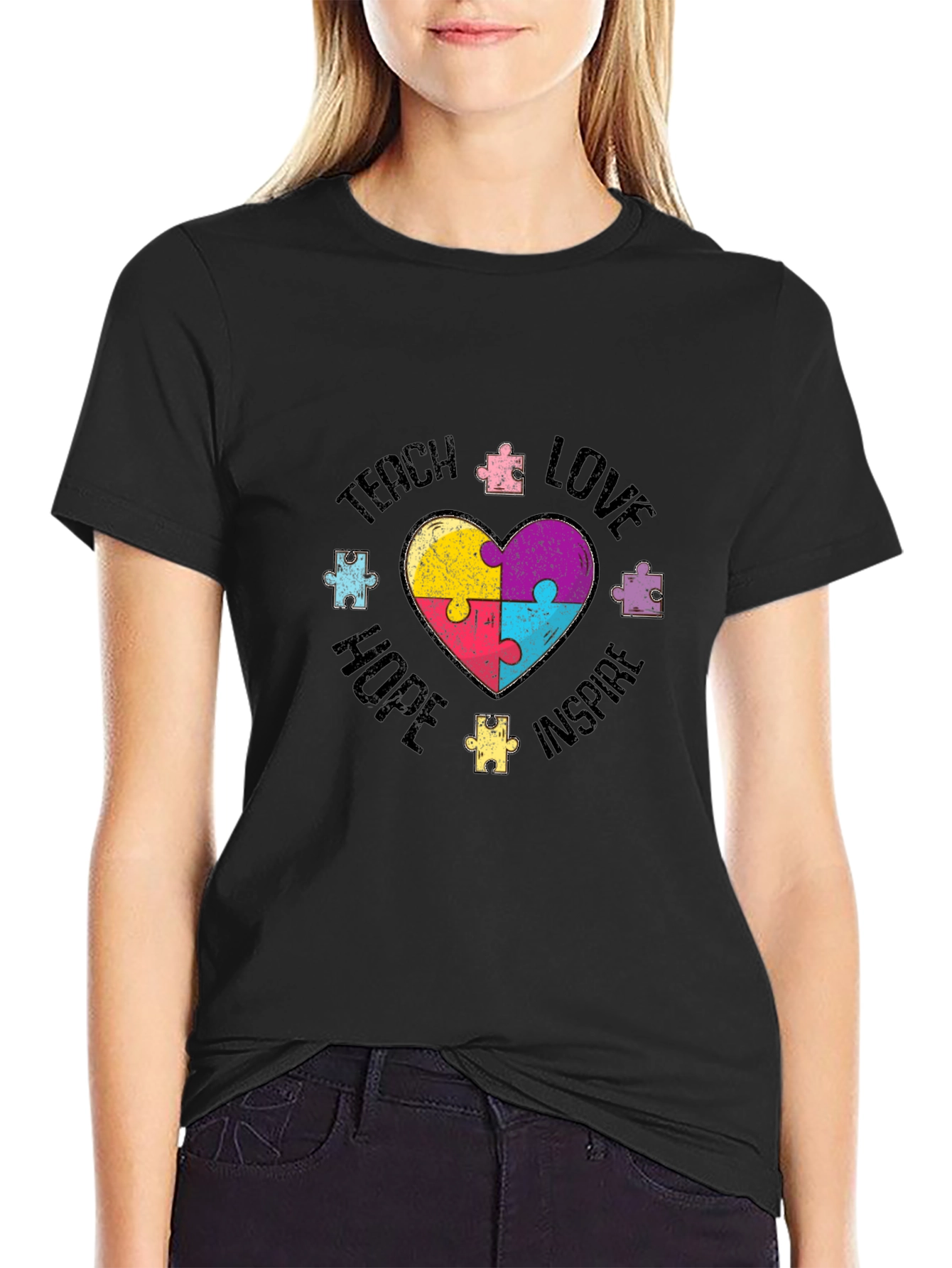Teach Love Hope Autism Awareness T-Shirt