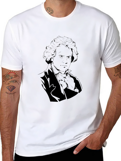 Beethoven Graphic Tee - Classic Composer Portrait Shirt