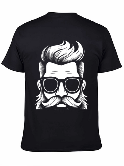 Stylish Black T-Shirt with Hipster Graphic
