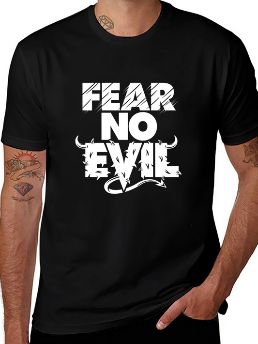 Fear No Evil Graphic Print T-Shirt - Mens Black Tee