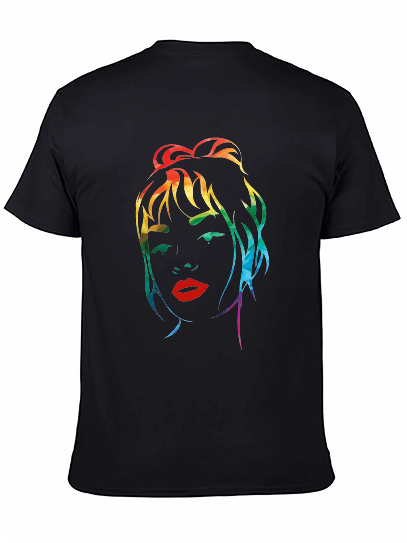 Rainbow Woman Graphic Black T-Shirt