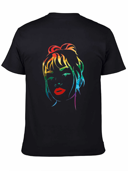 Rainbow Woman Graphic Black T-Shirt