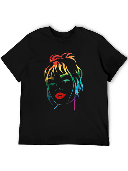 Rainbow Woman Graphic Black T-Shirt