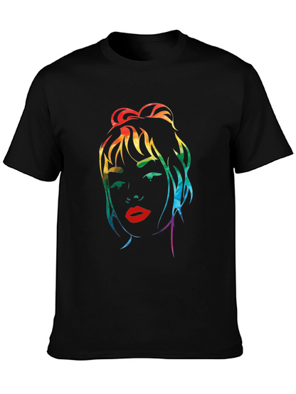 Rainbow Woman Graphic Black T-Shirt