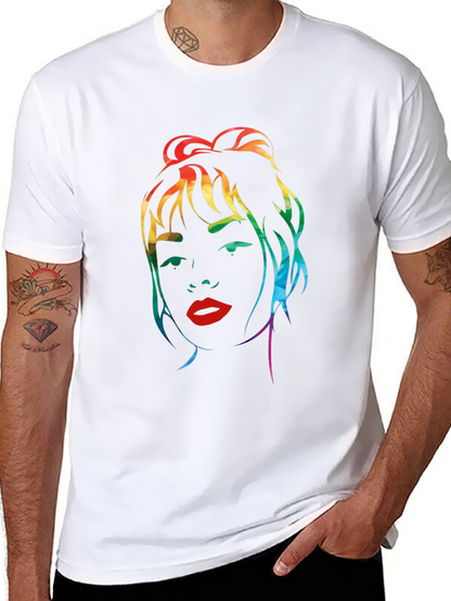 Rainbow Woman Graphic Black T-Shirt