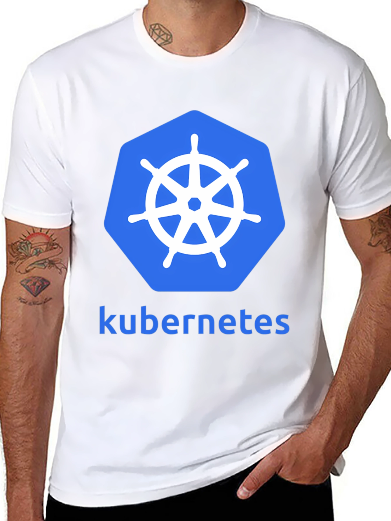 Kubernetes Logo Graphic Tee - Modern Developer T-Shirt