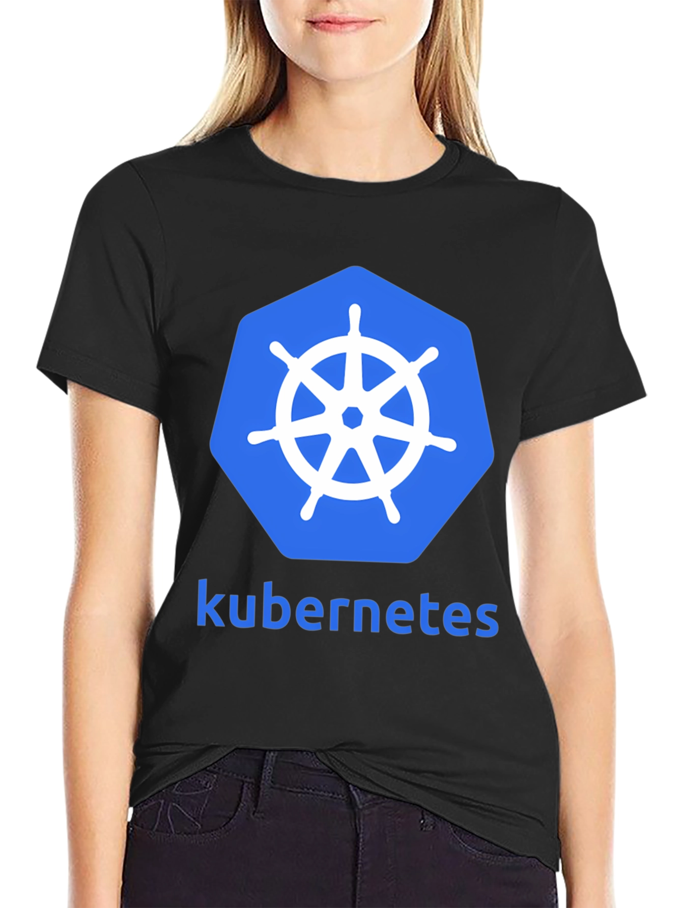 Kubernetes Logo Graphic Tee - Modern Developer T-Shirt