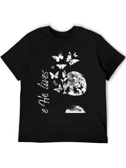 He Lives Butterfly Graphic Tee - Black