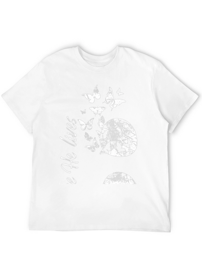 He Lives Butterfly Graphic Tee - Black