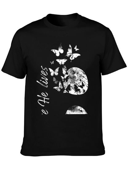 He Lives Butterfly Graphic Tee - Black