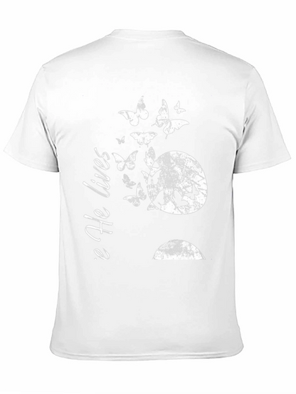 He Lives Butterfly Graphic Tee - Black