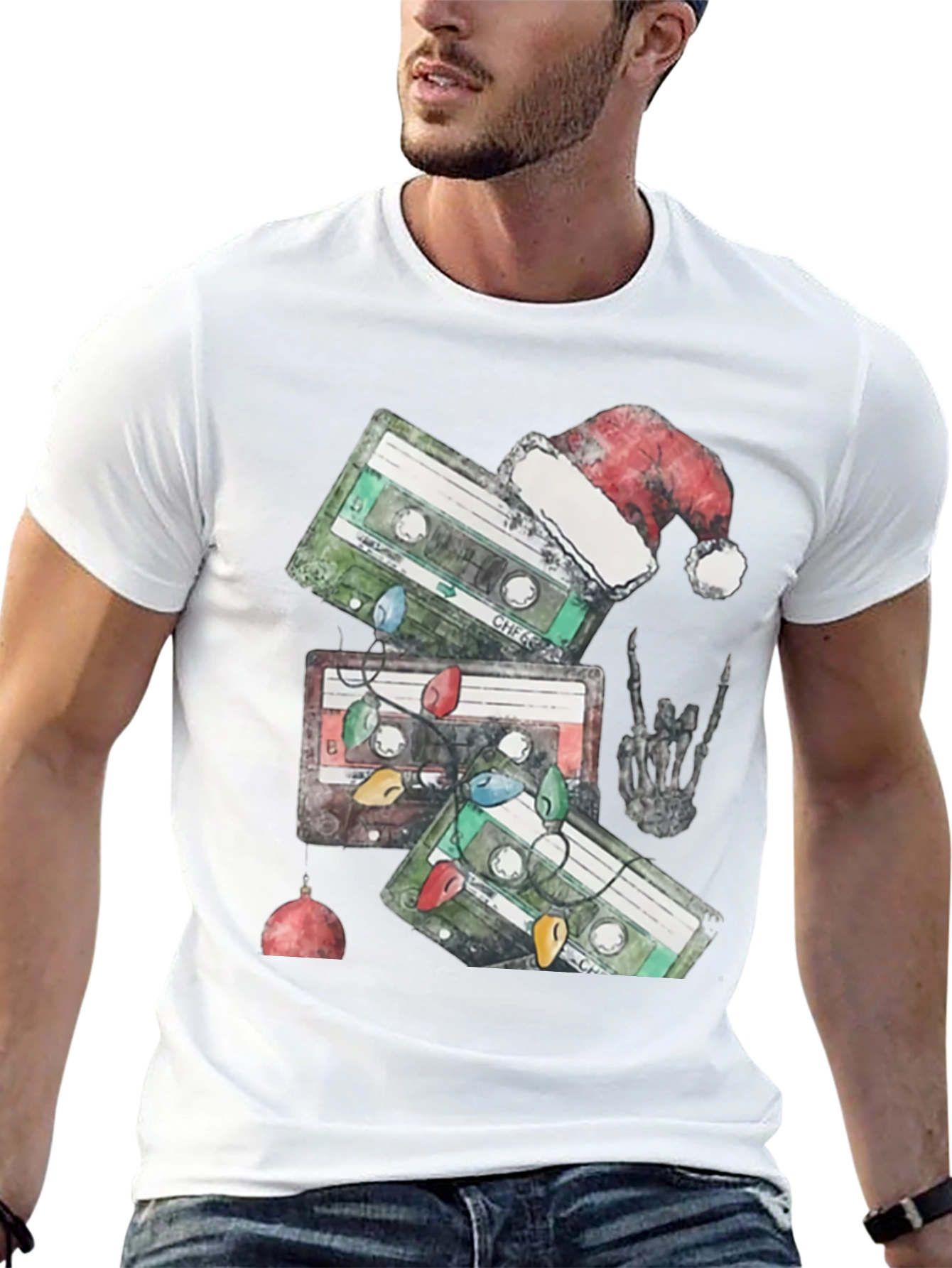 Retro Cassette Christmas Graphic Tee