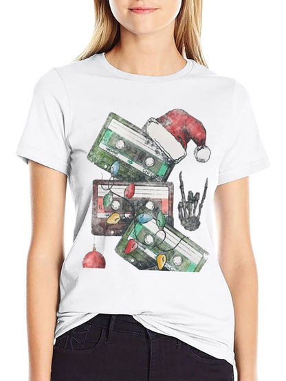 Retro Cassette Christmas Graphic Tee