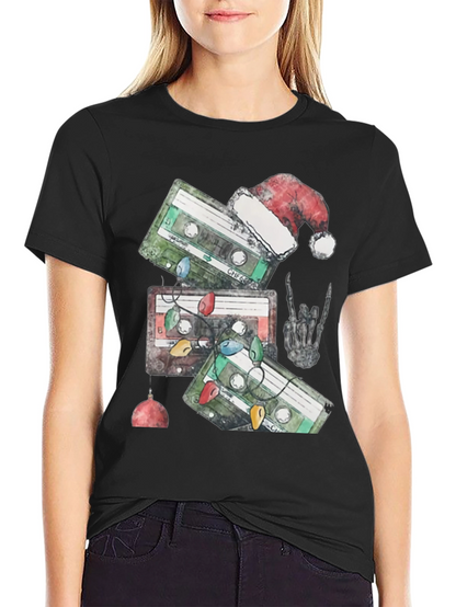 Retro Cassette Christmas Graphic Tee