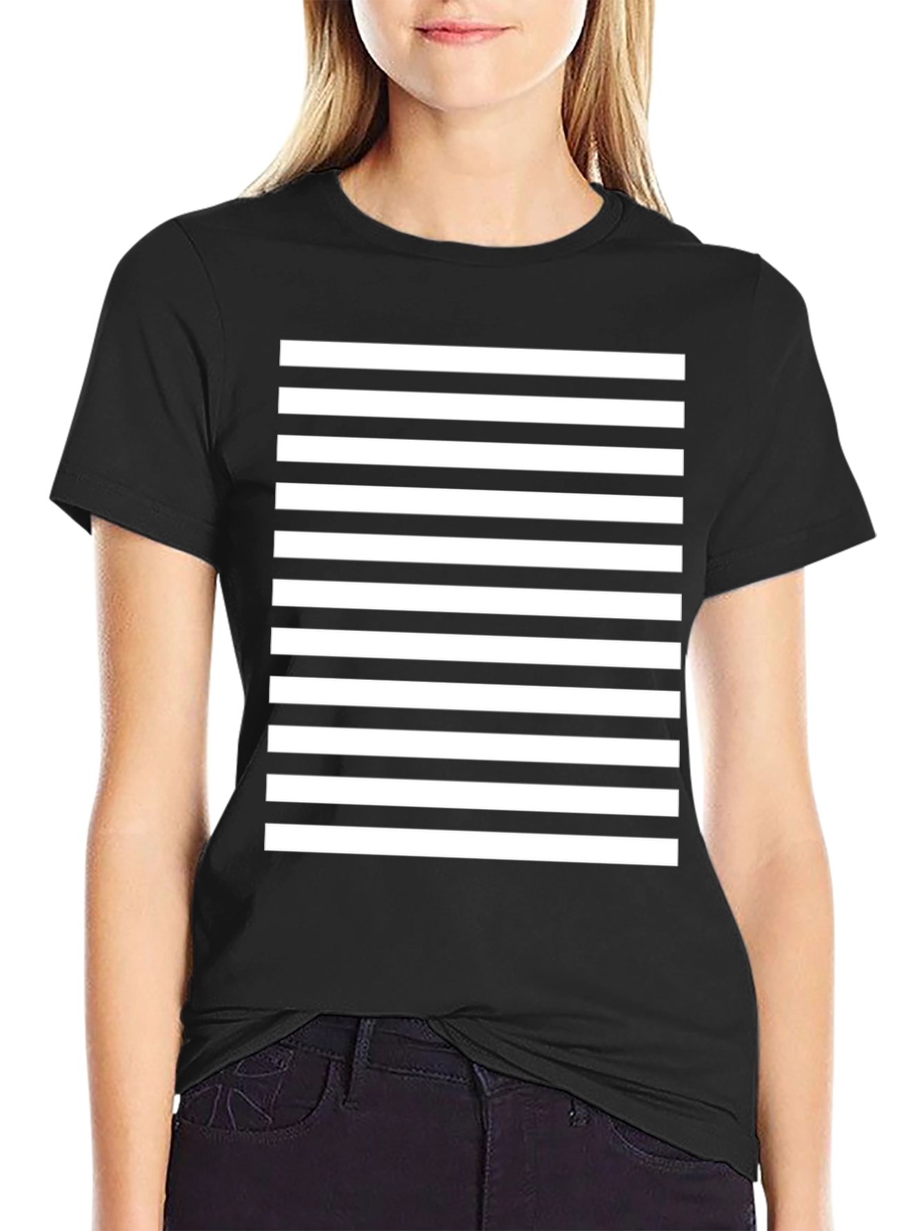 Striped Tee - Bold Black & White Design