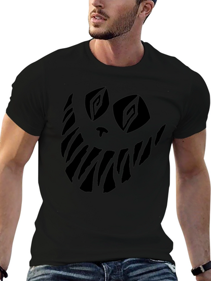 Mens Black Graphic T-Shirt - Spooky Smile
