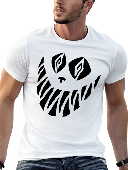 Mens Black Graphic T-Shirt - Spooky Smile