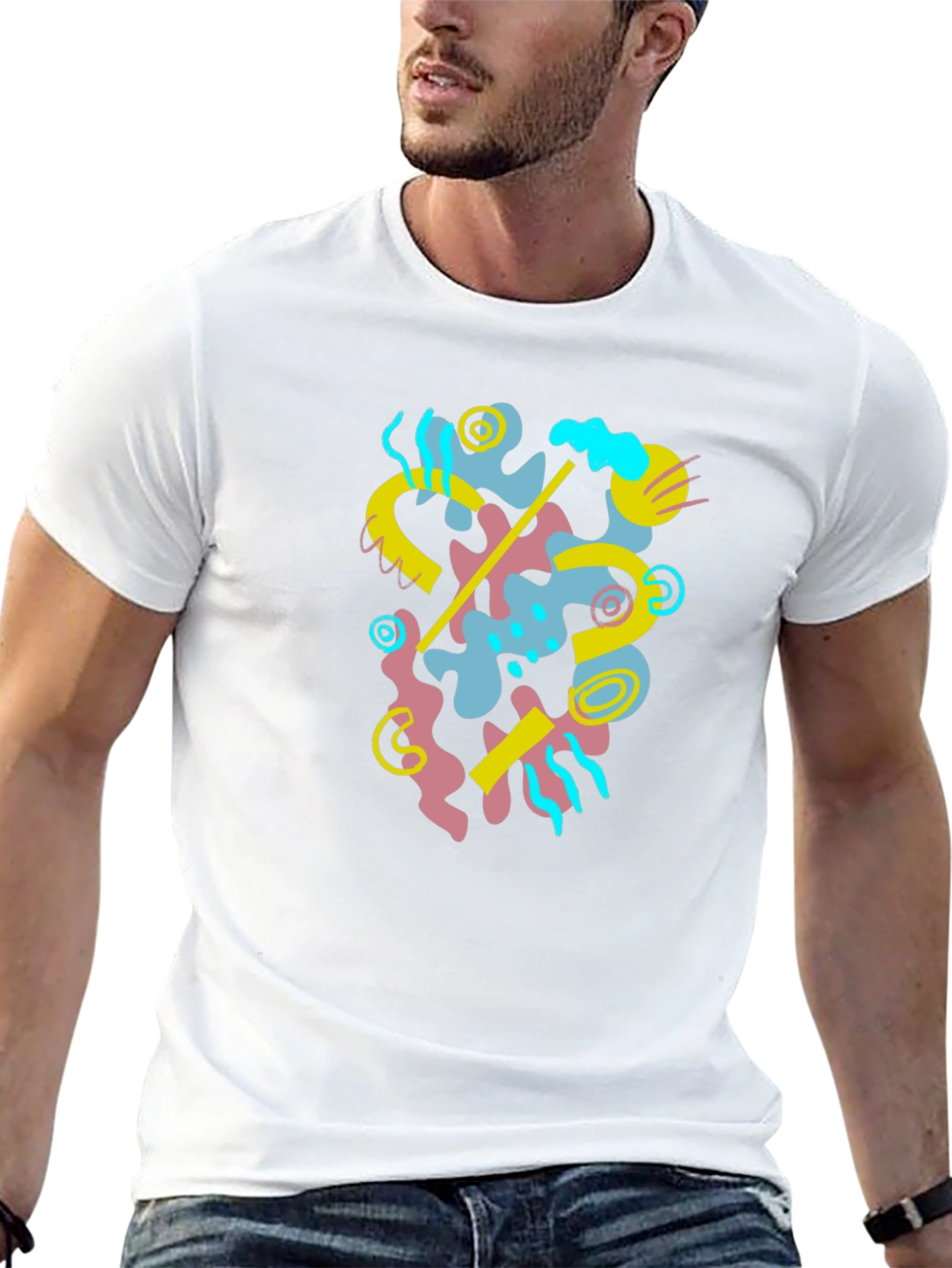 Abstract Graphic Black T-Shirt - Modern Art Tee