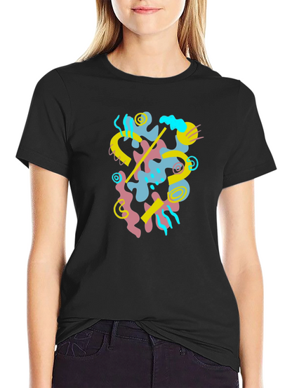 Abstract Graphic Black T-Shirt - Modern Art Tee