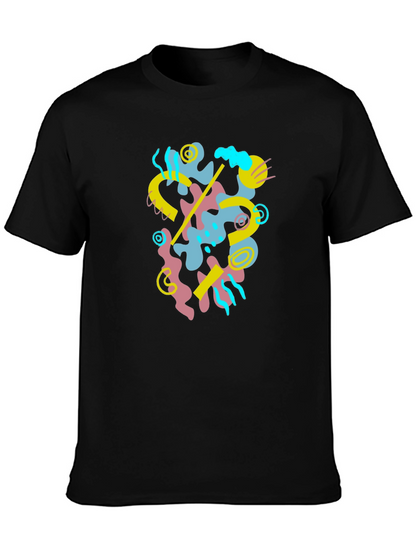Abstract Graphic Black T-Shirt - Modern Art Tee