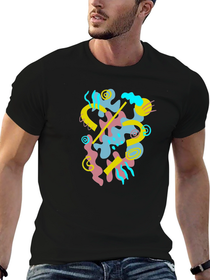 Abstract Graphic Black T-Shirt - Modern Art Tee