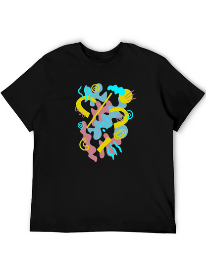 Abstract Graphic Black T-Shirt - Modern Art Tee