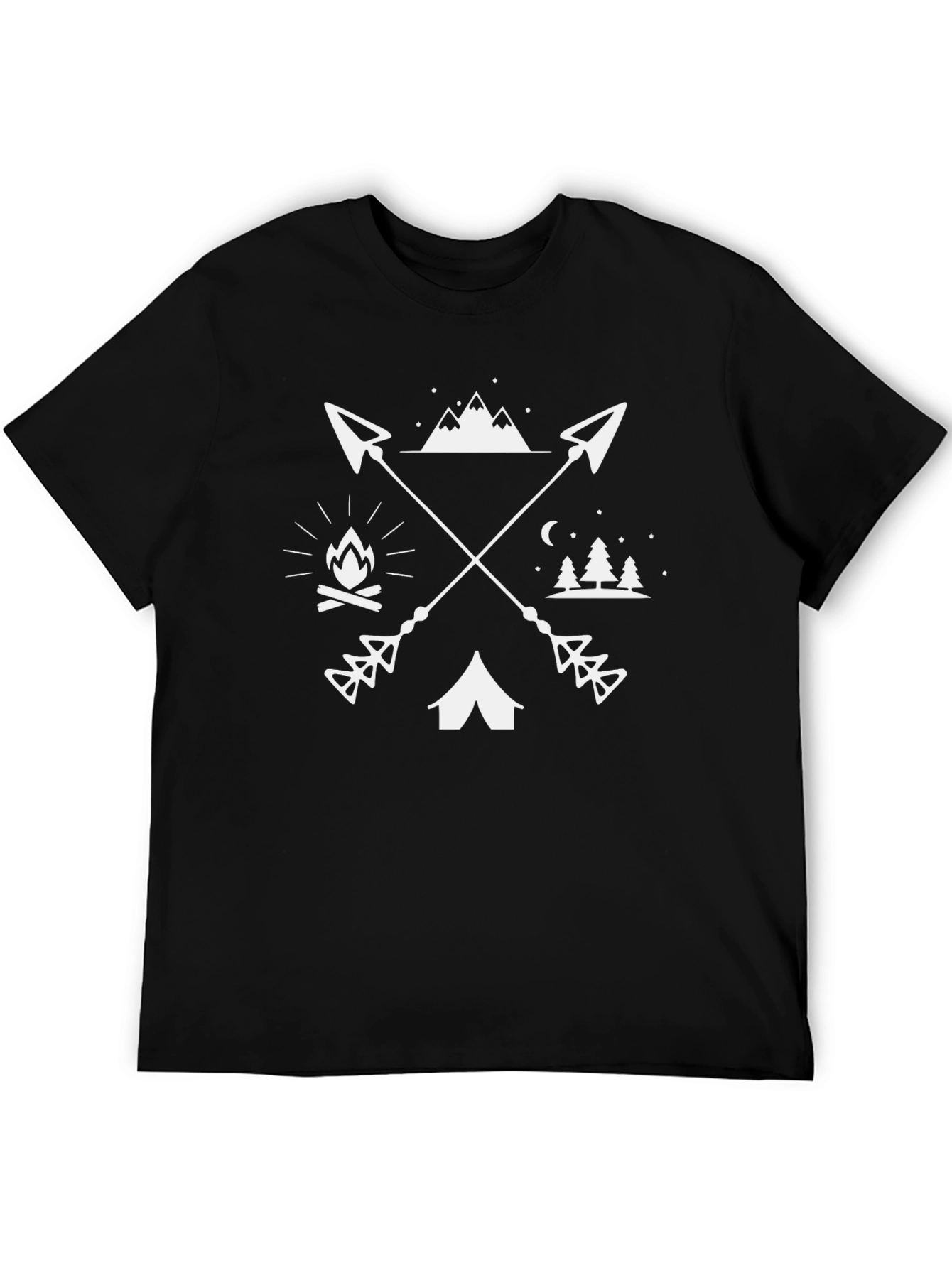 Adventure Seeker Graphic Tee - Black Cotton T-Shirt