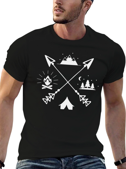 Adventure Seeker Graphic Tee - Black Cotton T-Shirt