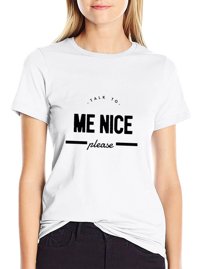 Talk To Me Nice Black Tee