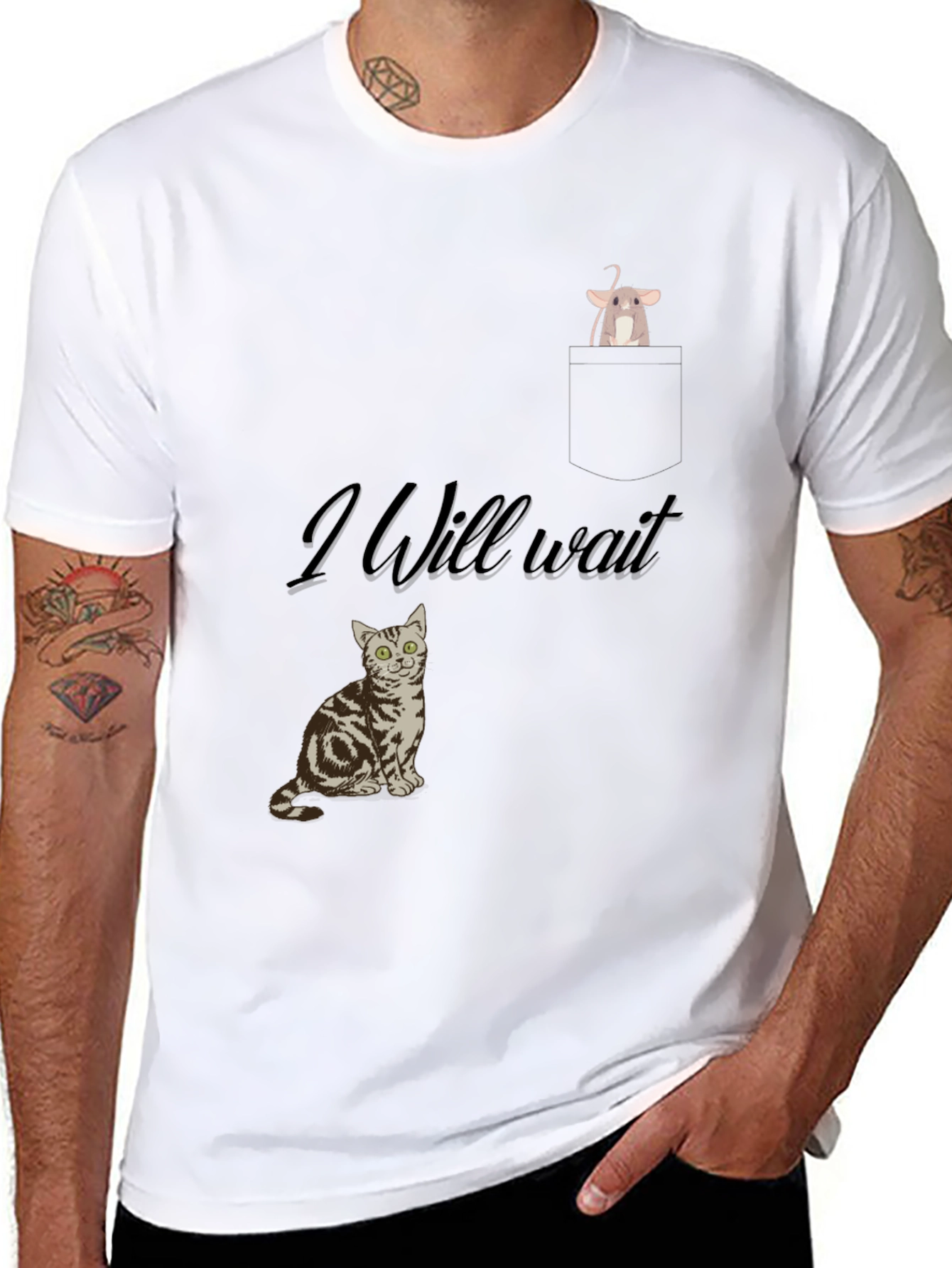 Cat & Mouse Tee: I Will Wait Graphic T-Shirt