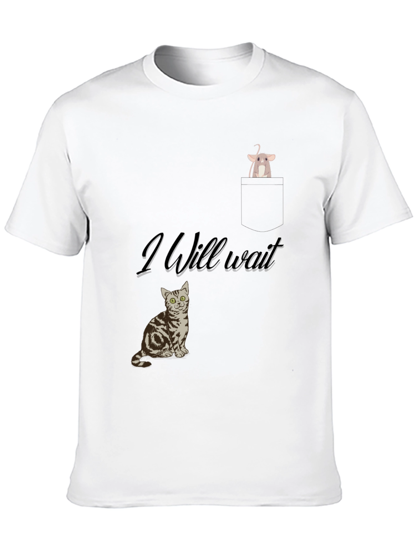 Cat & Mouse Tee: I Will Wait Graphic T-Shirt