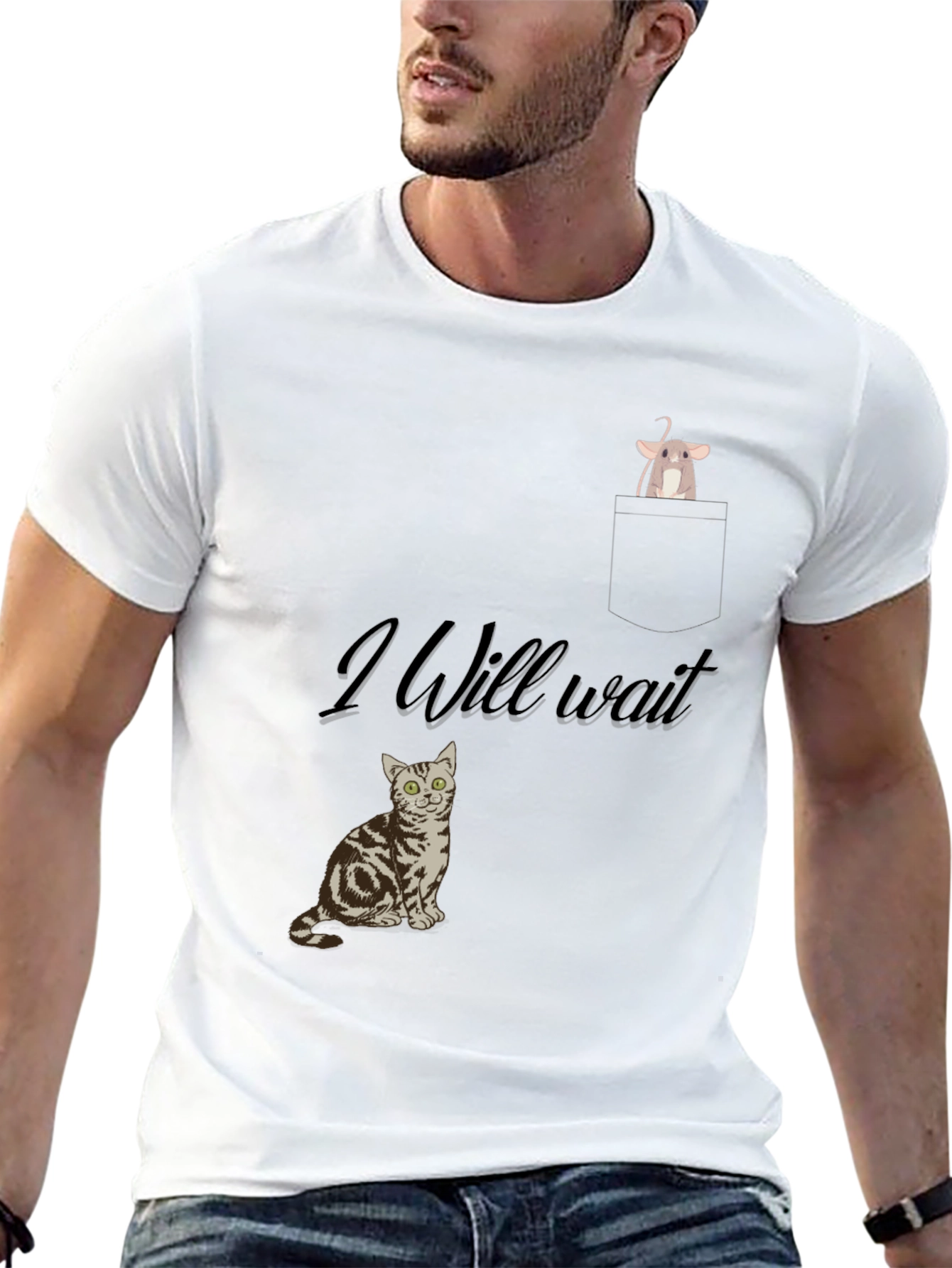 Cat & Mouse Tee: I Will Wait Graphic T-Shirt