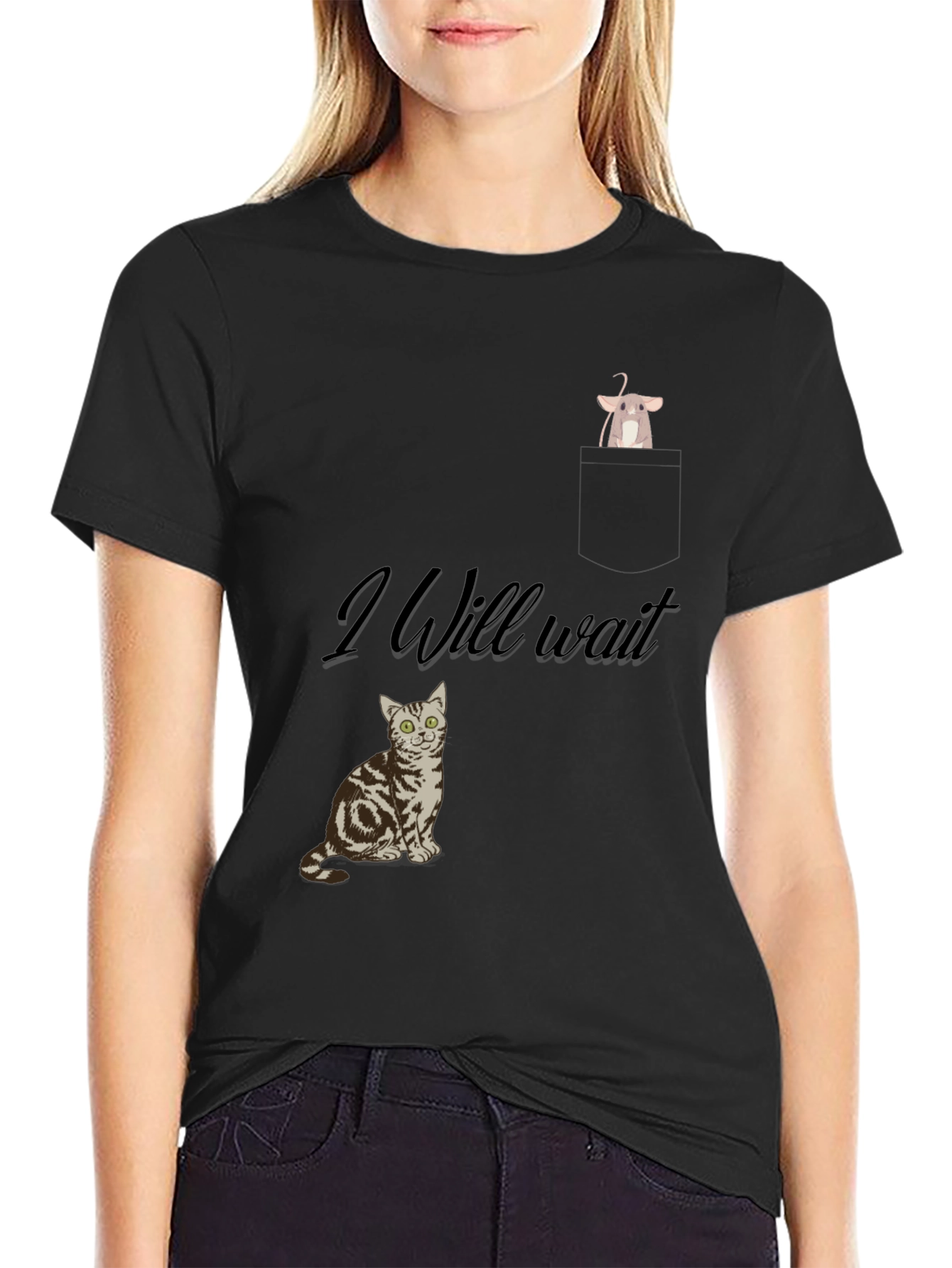 Cat & Mouse Tee: I Will Wait Graphic T-Shirt