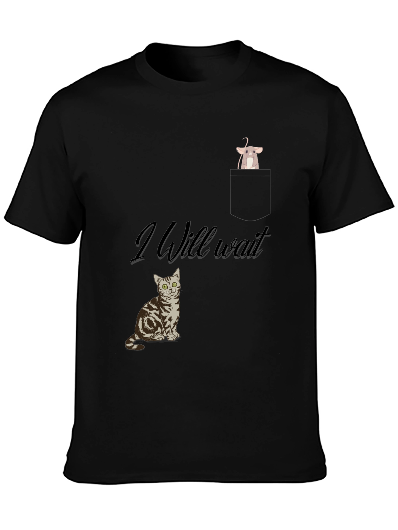 Cat & Mouse Tee: I Will Wait Graphic T-Shirt
