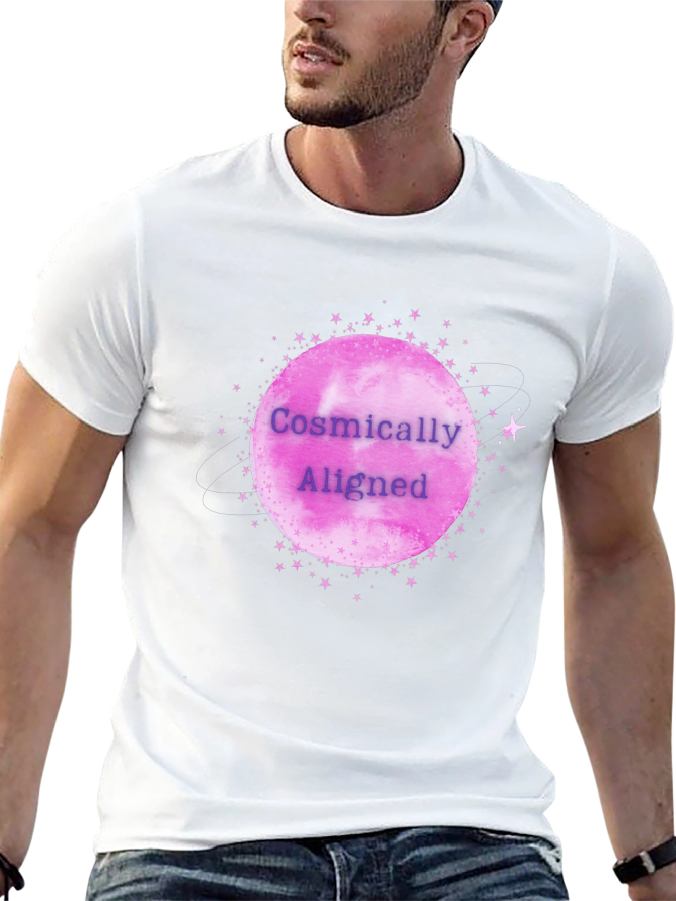 Cosmically Aligned Graphic Tee - Black