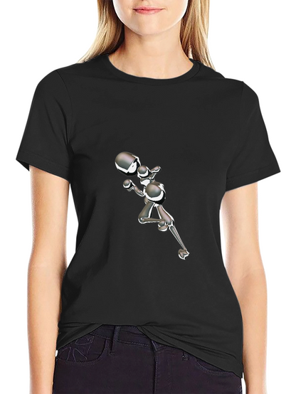 Abstract Boxer Graphic Black T-Shirt