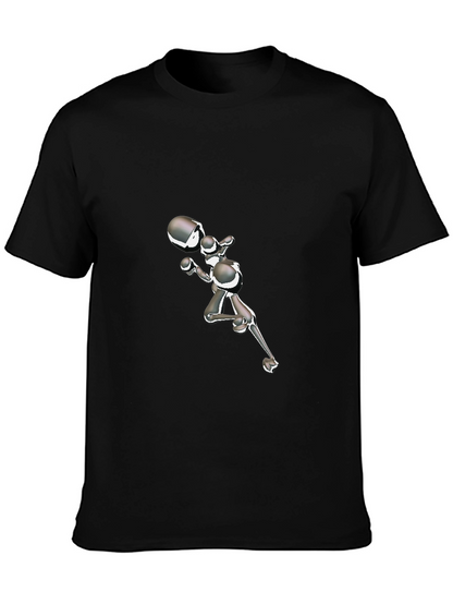 Abstract Boxer Graphic Black T-Shirt