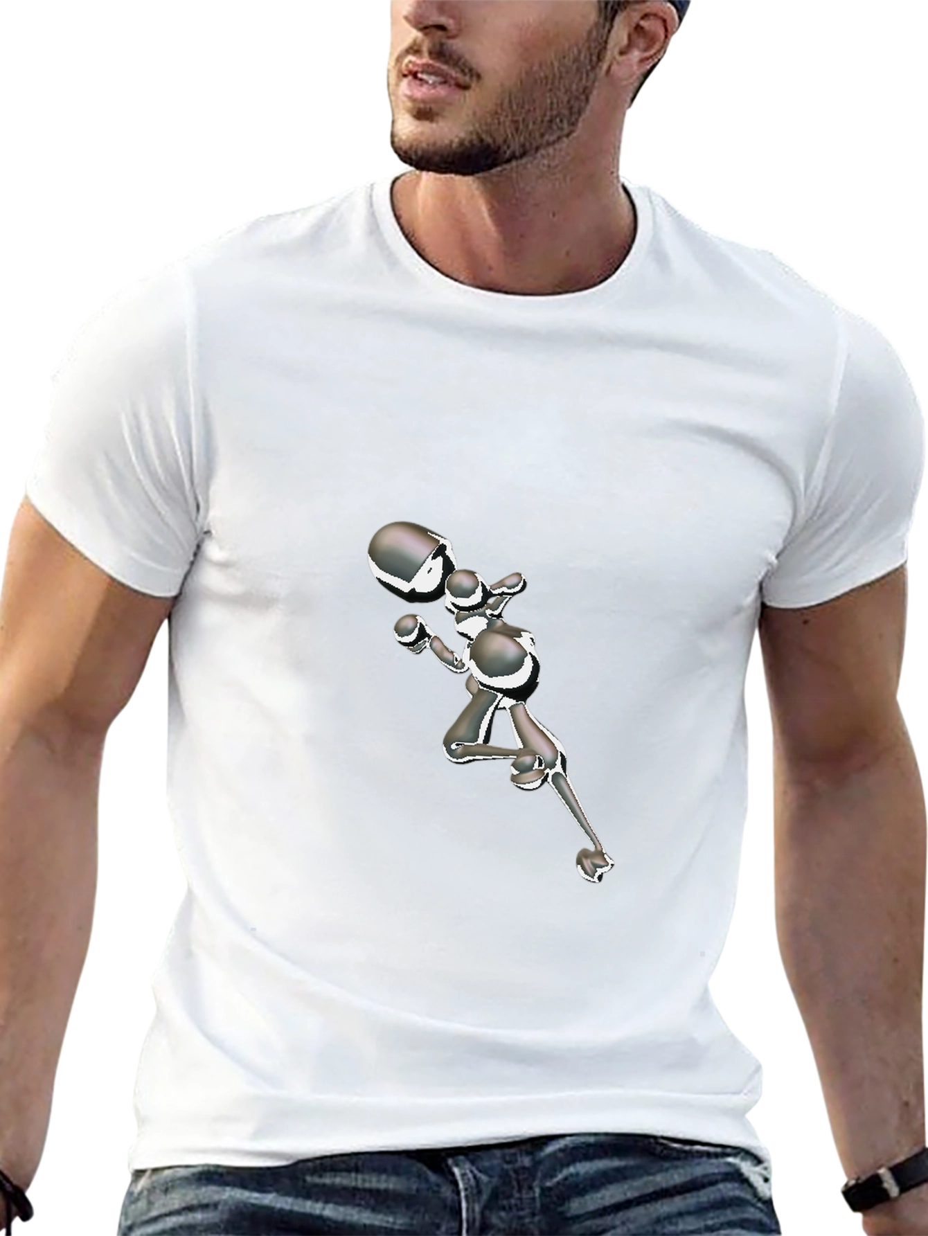 Abstract Boxer Graphic Black T-Shirt