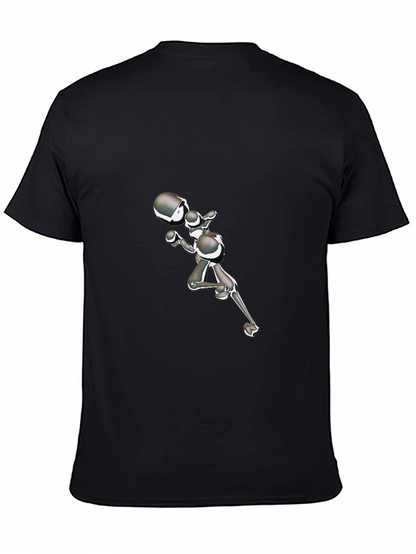 Abstract Boxer Graphic Black T-Shirt