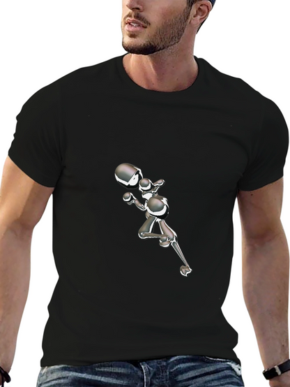 Abstract Boxer Graphic Black T-Shirt
