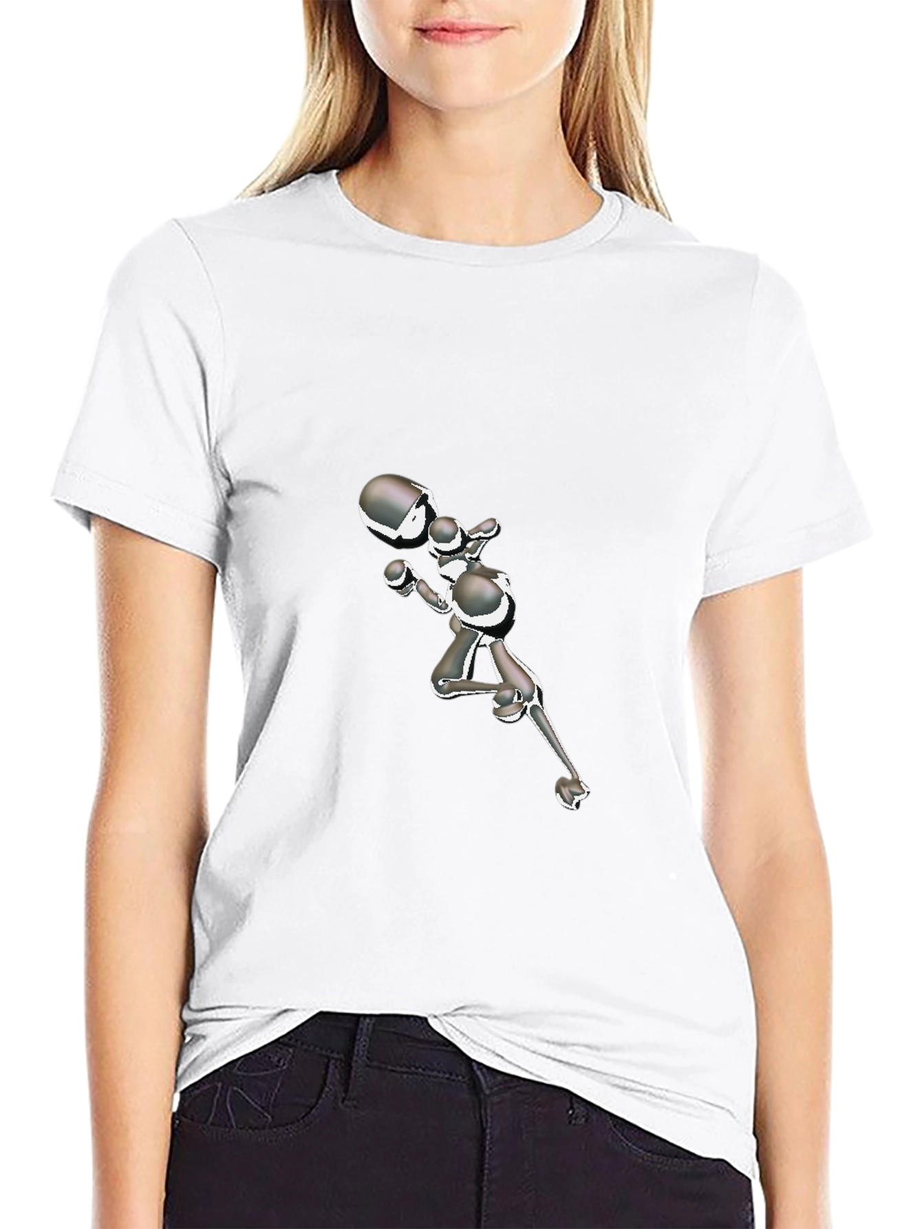 Abstract Boxer Graphic Black T-Shirt