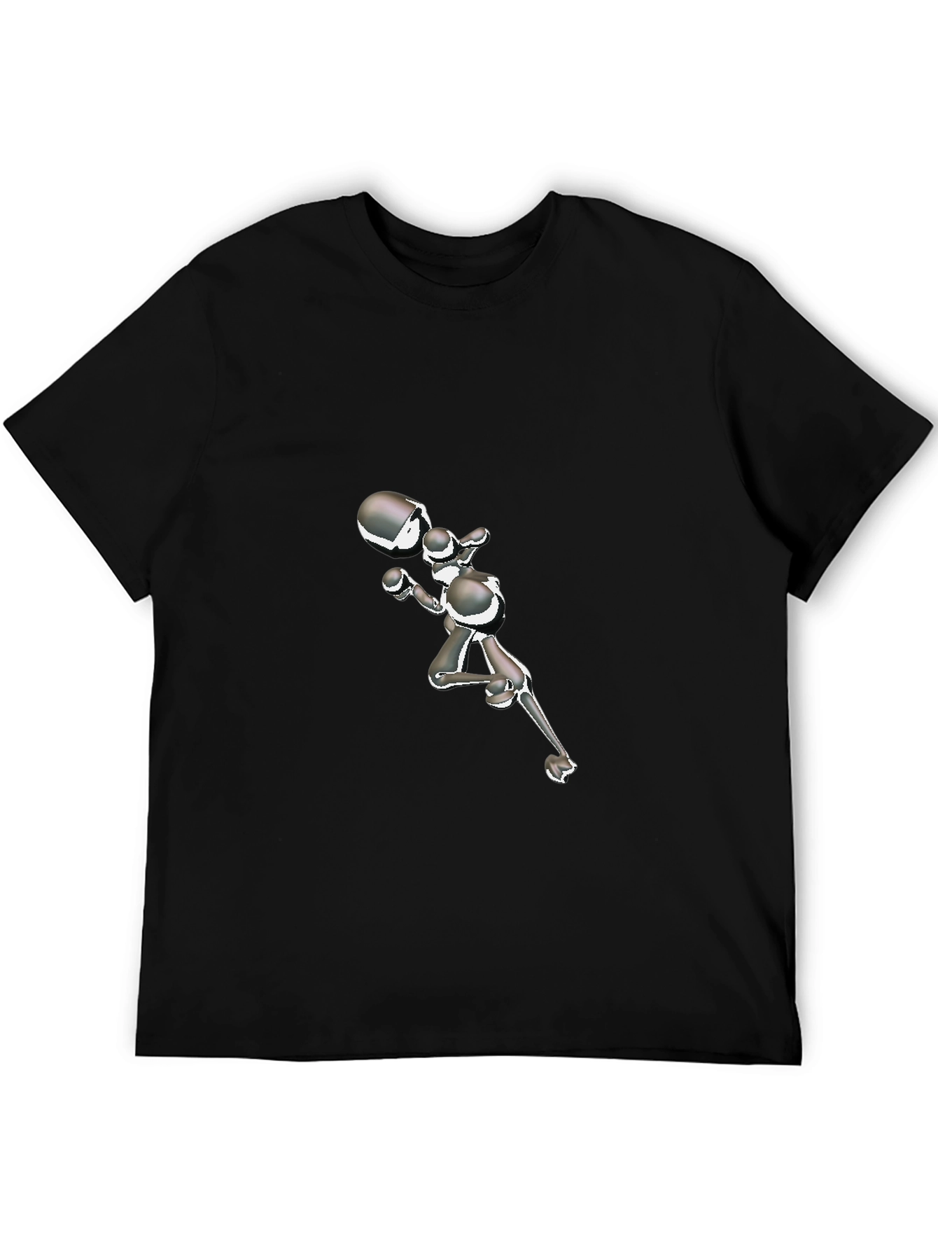 Abstract Boxer Graphic Black T-Shirt